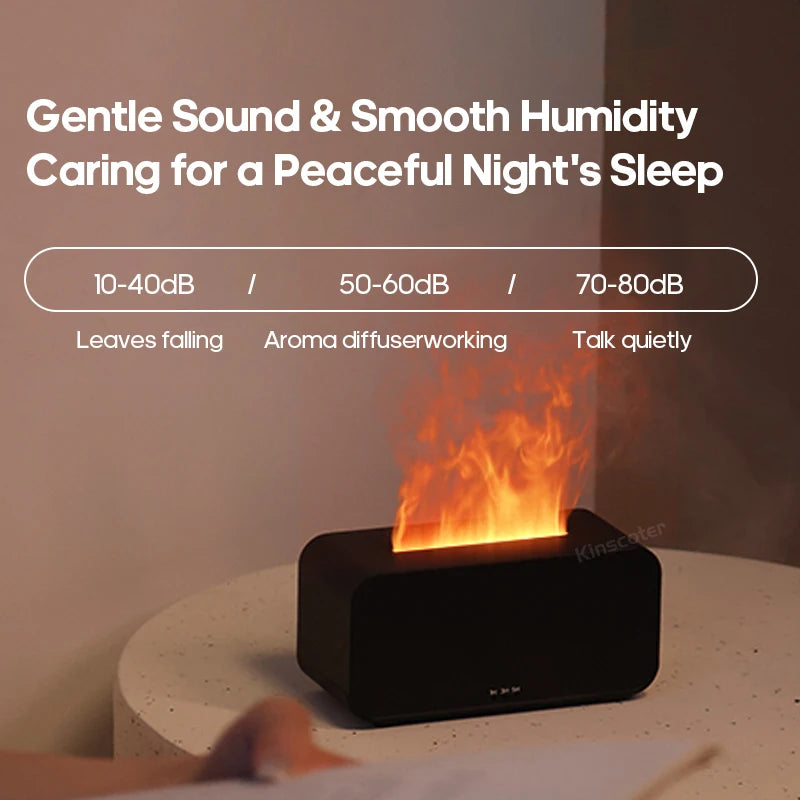 Mini Flame Aroma Diffuser & Humidifier with LED Timer