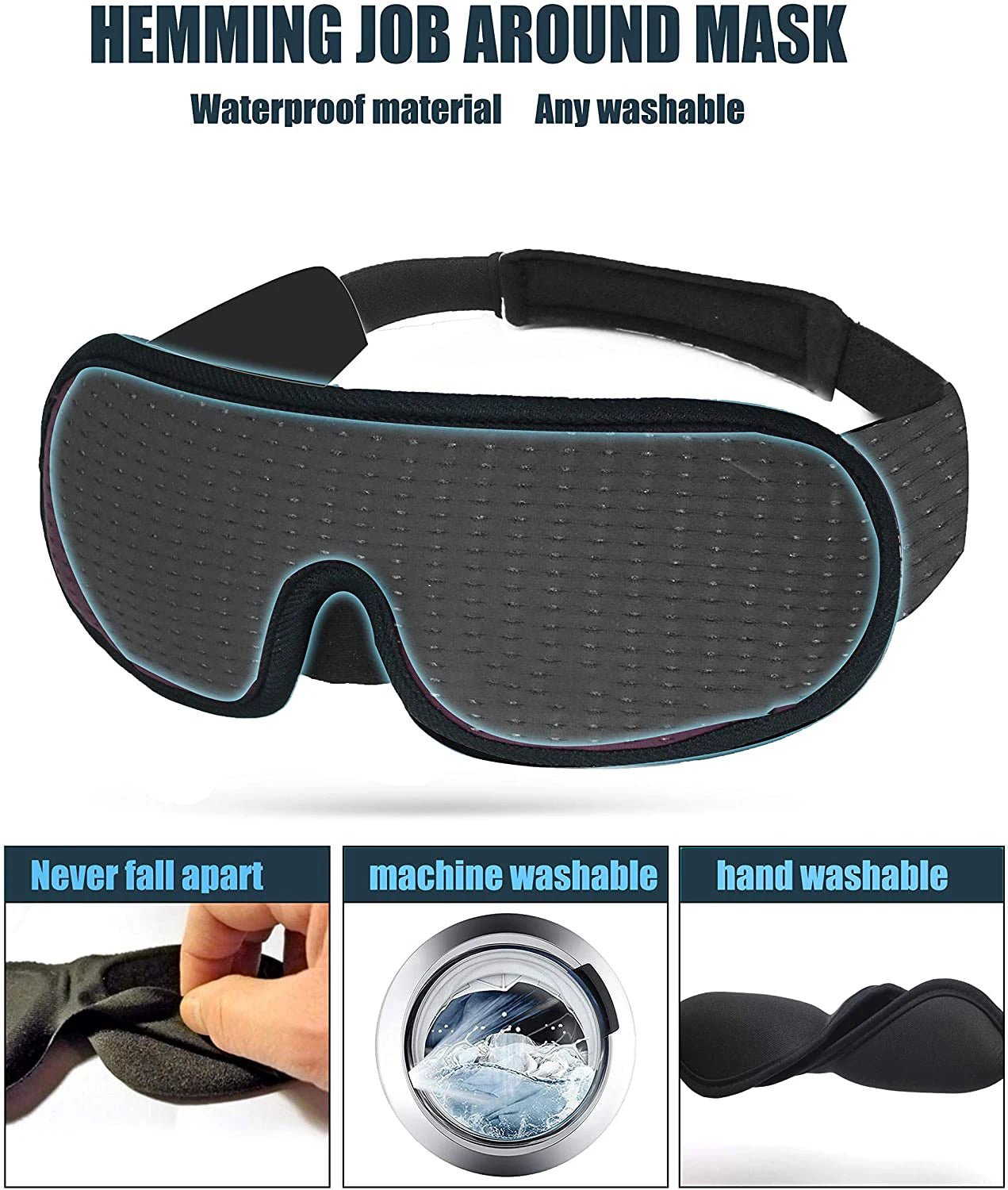 3D Comfort Sleep Mask – soft padded light-blocking eye cover for deep sleep and travel