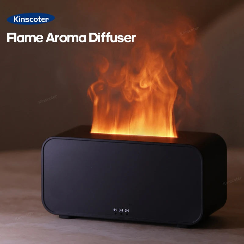Mini Flame Aroma Diffuser & Humidifier with LED Timer