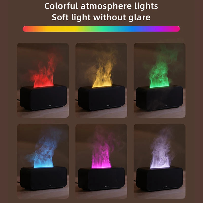 Mini Flame Aroma Diffuser & Humidifier with LED Timer