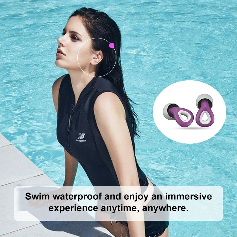 Soft Silicone Earplugs – Noise Cancelling, Sleep, Swimming, Waterproof