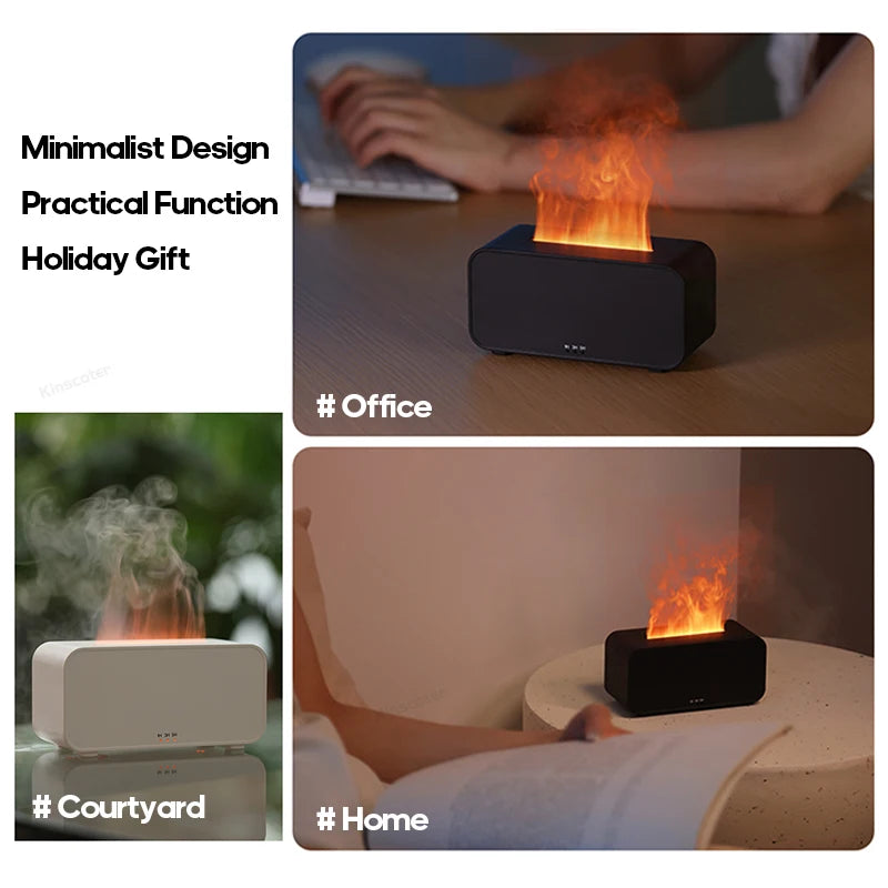Mini Flame Aroma Diffuser & Humidifier with LED Timer