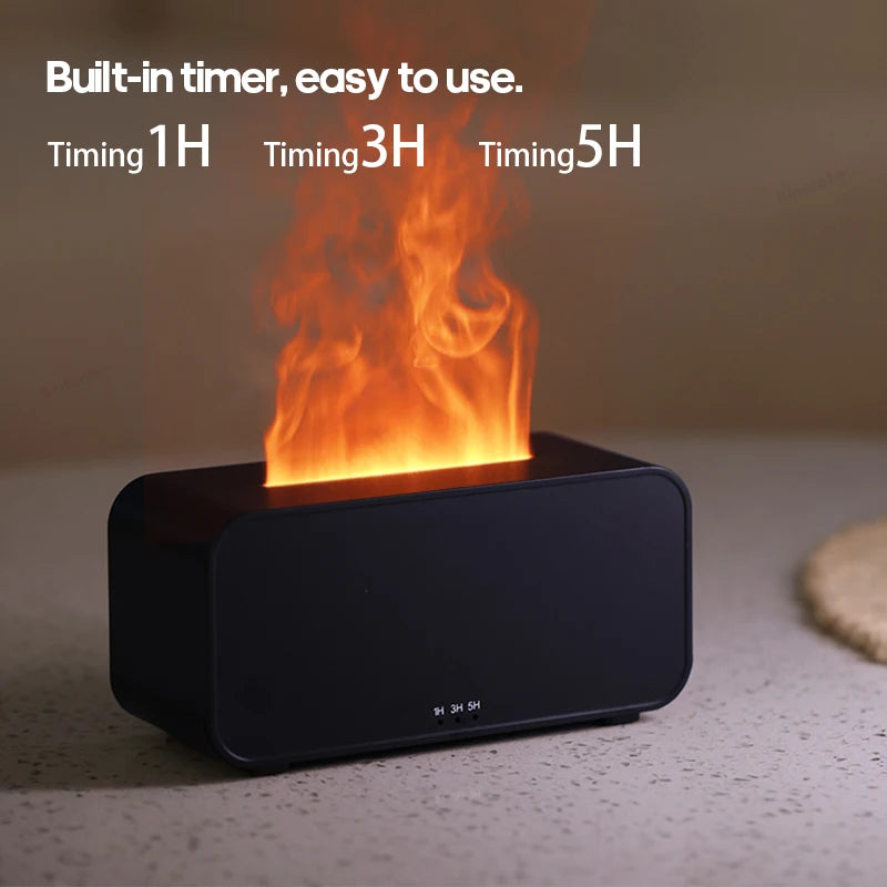 Mini Flame Aroma Diffuser & Humidifier with LED Timer