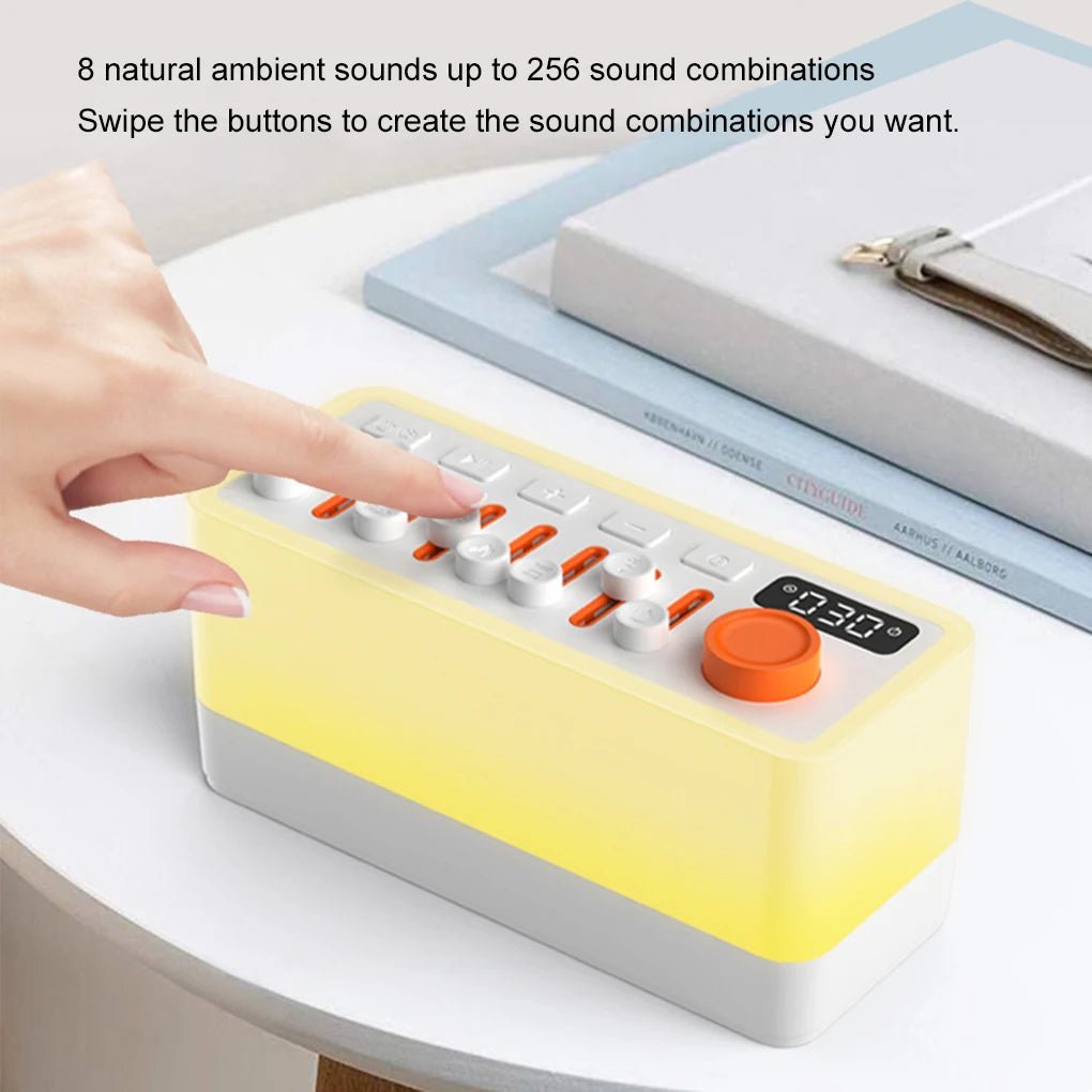 Bluetooth Sleep Sound Machine with RGB Night Light – white noise machine for better sleep
