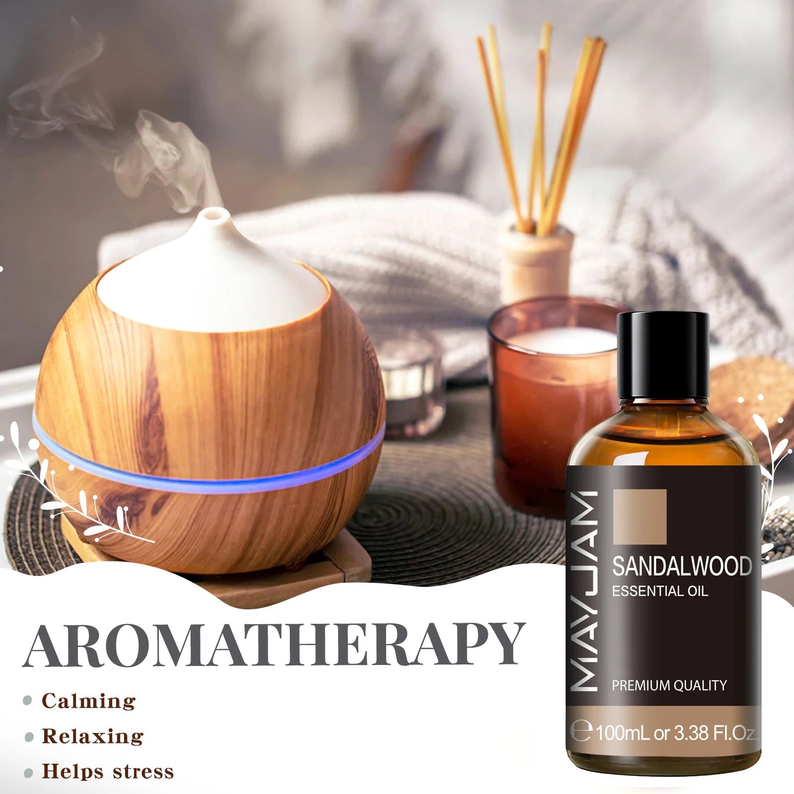 MAYJAM Essential Oil with Dropper – pure aromatherapy fragrance oil for diffusers and DIY use